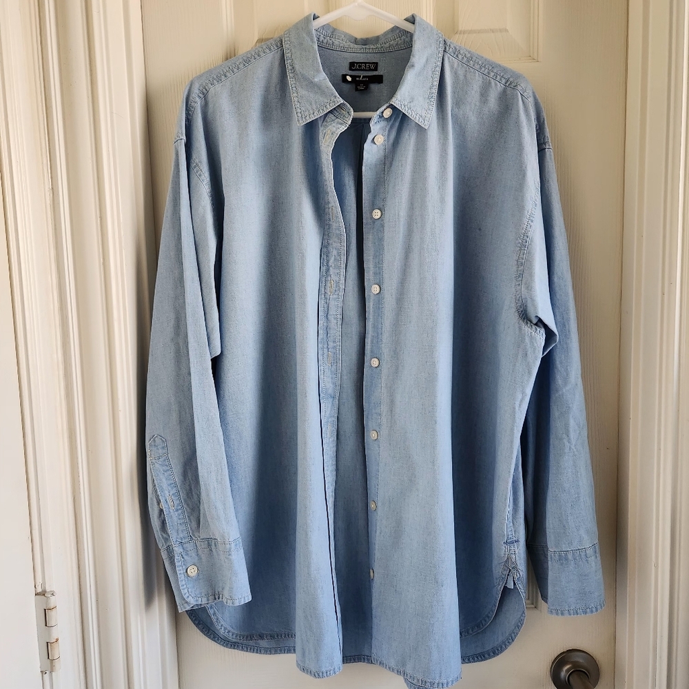 J. Crew Light Blue Denim Button-Up Shirt